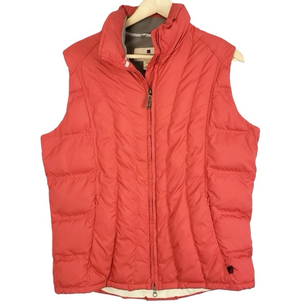 Woolrich Coral Red-Orange Quilted Puffer Vest